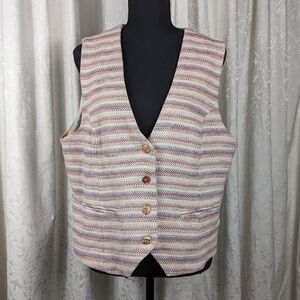 Joe Browns Womens Button-Front Chunky Weave Waistcoat Vest sz 14